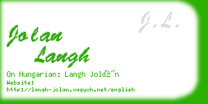 jolan langh business card